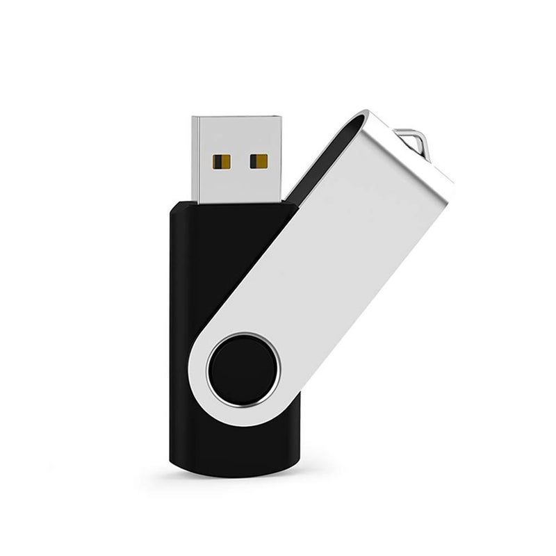 Maspen USB Flash Drive 64 GB, USB 2.0 Thumb Drive Memory Stick Swivel Zip Drive JumpDrive (64GB,Black) - Image 1